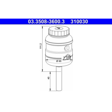ATE | Ausgleichsbehälter, Bremsflüssigkeit | 03.3508-3600.3