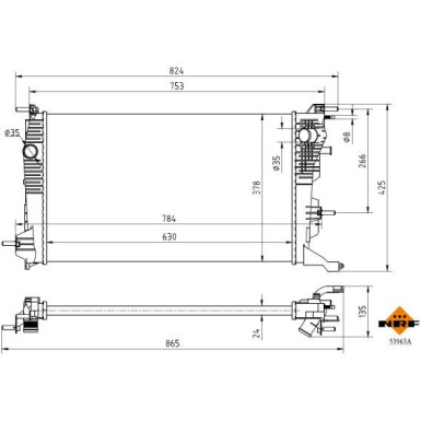NRF | Kühler, Motorkühlung | 53963A