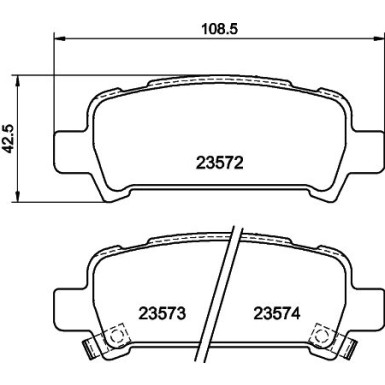 Hella | Bremsbelagsatz, Scheibenbremse | 8DB 355 009-401