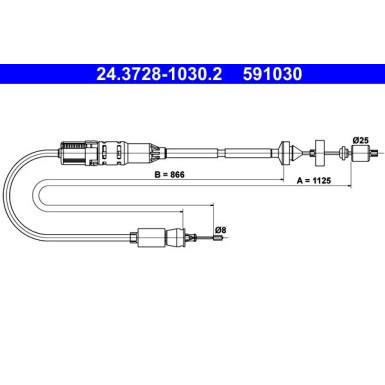 24.3728-1030.2 Seilzug, Kupplungsbetätigung 24.3728-1030.2 Seilzug, Kupplungsbetätigung