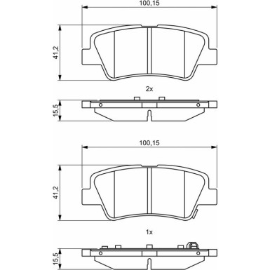 BOSCH Bremsbelagsatz, Scheibenbremse 0 986 494 768