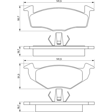 BOSCH Bremsbelagsatz, Scheibenbremse 0 986 424 347