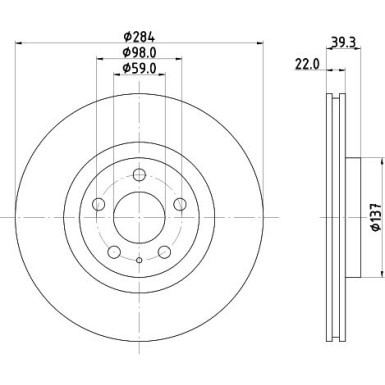 Hella | Bremsscheibe | 8DD 355 105-491 Hella | Bremsscheibe | 8DD 355 105-491