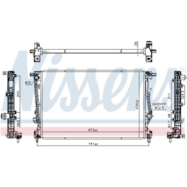 Nissens | Kühler, Motorkühlung | 606524