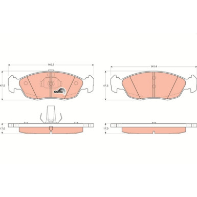 GDB1322 Bremsbelagsatz, Scheibenbremse COTEC