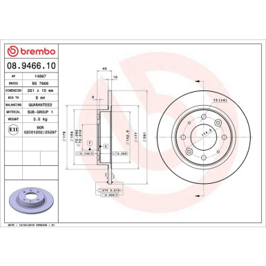 Brembo Bremsscheibe PRIME LINE 08.9466.10