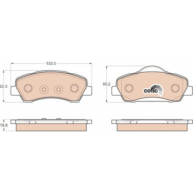 GDB1992 Bremsbelagsatz, Scheibenbremse COTEC
