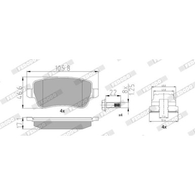 Ferodo | Bremsbelagsatz, Scheibenbremse | FDB1797