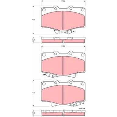 GDB3383 Bremsbelagsatz, Scheibenbremse