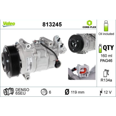 813245 Kompressor, Klimaanlage VALEO CORE-FLEX