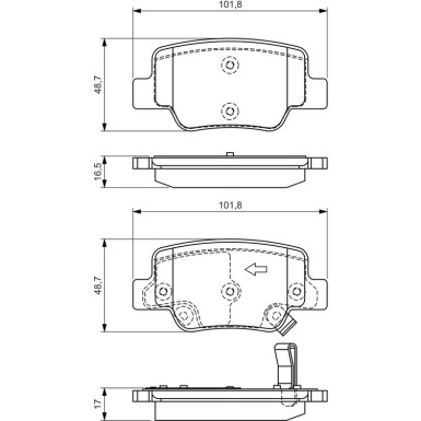 BOSCH Bremsbelagsatz, Scheibenbremse 0 986 494 404