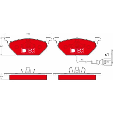 GDB1386DTE Bremsbelagsatz, Scheibenbremse DTEC COTEC