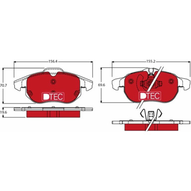 GDB1613DTE Bremsbelagsatz, Scheibenbremse DTEC COTEC
