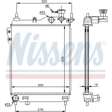 Nissens | Kühler, Motorkühlung | 67093
