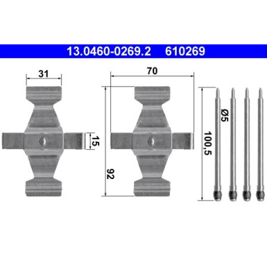 13.0460-0269.2 Zubehörsatz, Scheibenbremsbelag