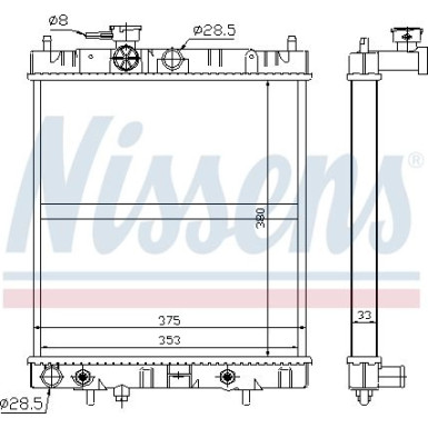 Nissens | Kühler, Motorkühlung | 629871
