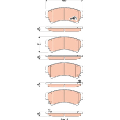 GDB3501 Bremsbelagsatz, Scheibenbremse COTEC