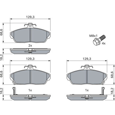 0 986 424 214 Bremsbelagsatz, Scheibenbremse