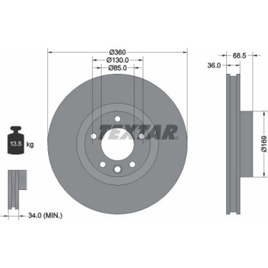 Textar | Bremsscheibe | 92219605