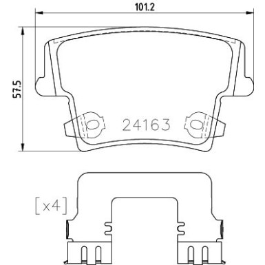 Hella | Bremsbelagsatz, Scheibenbremse | 8DB 355 025-051