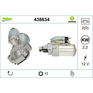 438634 Starter VALEO ORIGINS - NEW O.E. TECHNOLOGIE