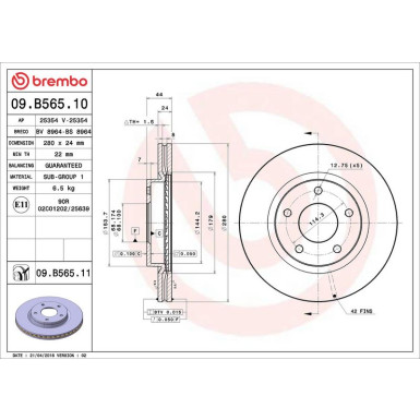 Brembo | Bremsscheibe | 09.B565.11