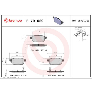 Brembo Bremsbelagsatz, Scheibenbremse PRIME LINE P 79 029