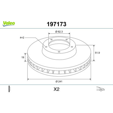 Valeo | Bremsscheibe | 197173