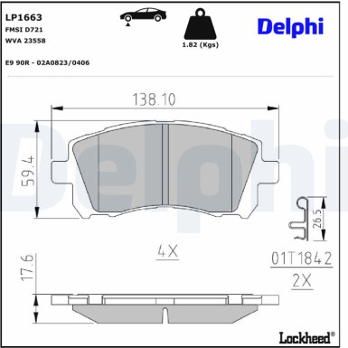 LP1663 Bremsbelagsatz, Scheibenbremse