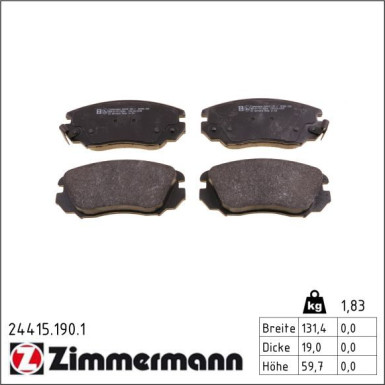 Zimmermann Bremsbelagsatz, Scheibenbremse 24415.190.1