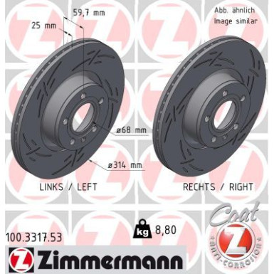 Zimmermann Bremsscheibe BLACK Z 100.3317.53 Zimmermann Bremsscheibe BLACK Z 100.3317.53