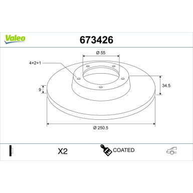 Valeo | Bremsscheibe | 673426
