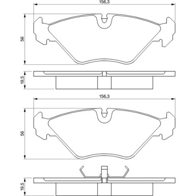 BOSCH Bremsbelagsatz, Scheibenbremse 0 986 461 766