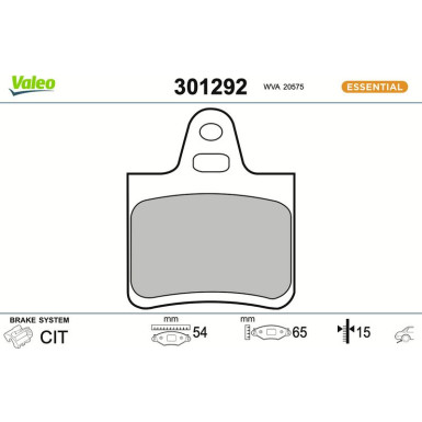 Valeo Bremsbelagsatz, Scheibenbremse ESSENTIAL 301292