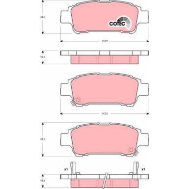 TRW Bremsbelagsatz, Scheibenbremse COTEC GDB3249