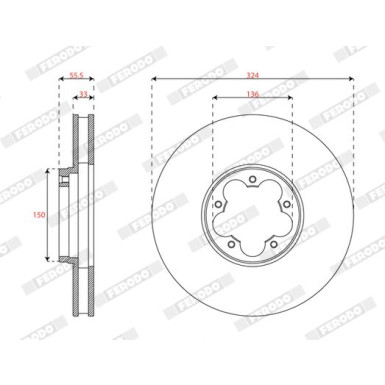 Ferodo | Bremsscheibe | DDF3095C