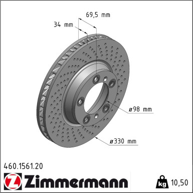 Zimmermann Bremsscheibe Coat Z 460.1561.20