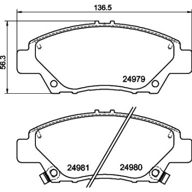 Hella | Bremsbelagsatz, Scheibenbremse | 8DB 355 015-001