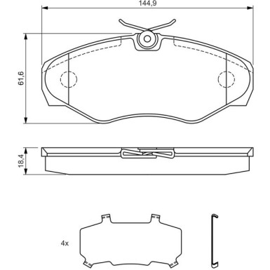 BOSCH Bremsbelagsatz, Scheibenbremse 0 986 424 531