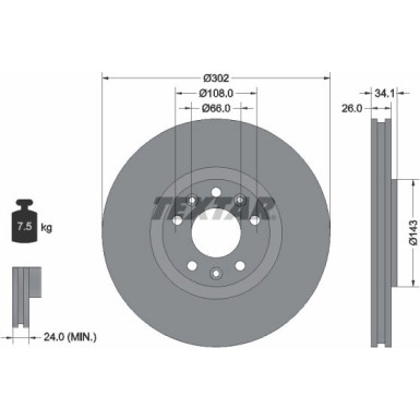 Textar | Bremsscheibe | 92268103