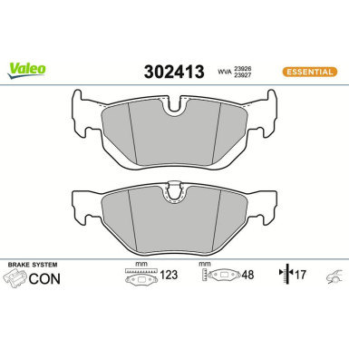 Valeo | Bremsbelagsatz, Scheibenbremse | 302413