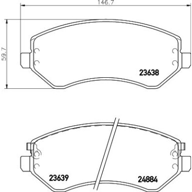 Hella | Bremsbelagsatz, Scheibenbremse | 8DB 355 010-051