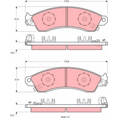 GDB1226 Bremsbelagsatz, Scheibenbremse