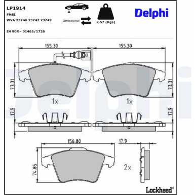 LP1914 Bremsbelagsatz, Scheibenbremse