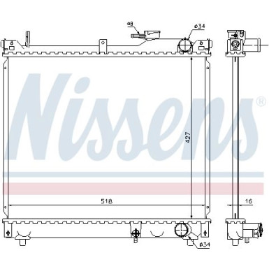 Nissens | Kühler, Motorkühlung | 641756
