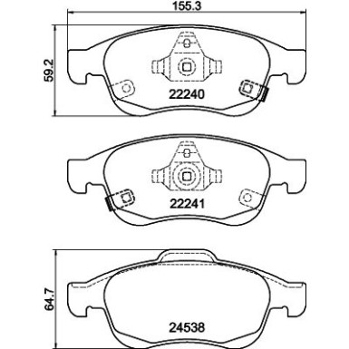 Hella | Bremsbelagsatz, Scheibenbremse | 8DB 355 023-251