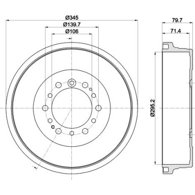 Hella | Bremstrommel | 8DT 355 302-971