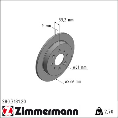 Zimmermann Bremsscheibe Coat Z 280.3181.20
