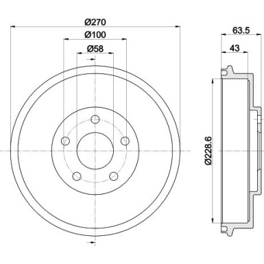 Hella | Bremstrommel | 8DT 355 300-911