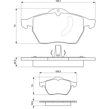 BOSCH Bremsbelagsatz, Scheibenbremse 0 986 424 360